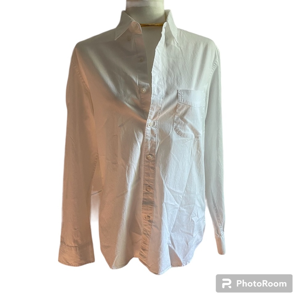 J Crew Slim White Medium Button Down Long Sleeve Shirt